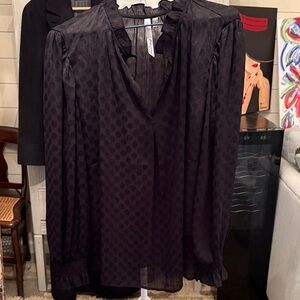 NY Collection Black Polka Dot Blouse